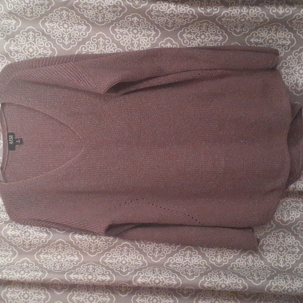Womens XL brown and gold sparkle thread sweater
